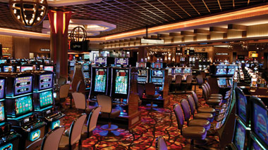 slot machines on the floor at L'Auberge Casino Hotel Baton Rouge
