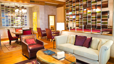 Living room and dining room in suite at LAuberge Casino HOtel Baton Rouge