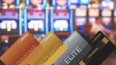 blurred slot machines with advantage, preferred, elite and owners club mychoice cards