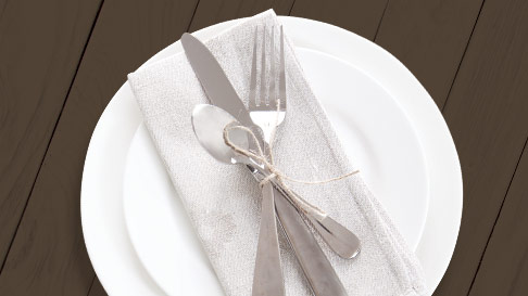 nice plate setup on a dark wooden background